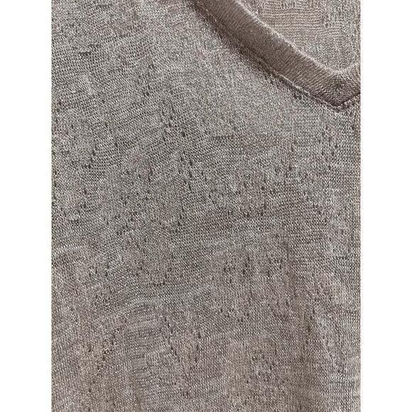 Express Womens Pullover Knit Fleece V neck Long Sleeve Top Gray Sz M - Picture 6 of 8